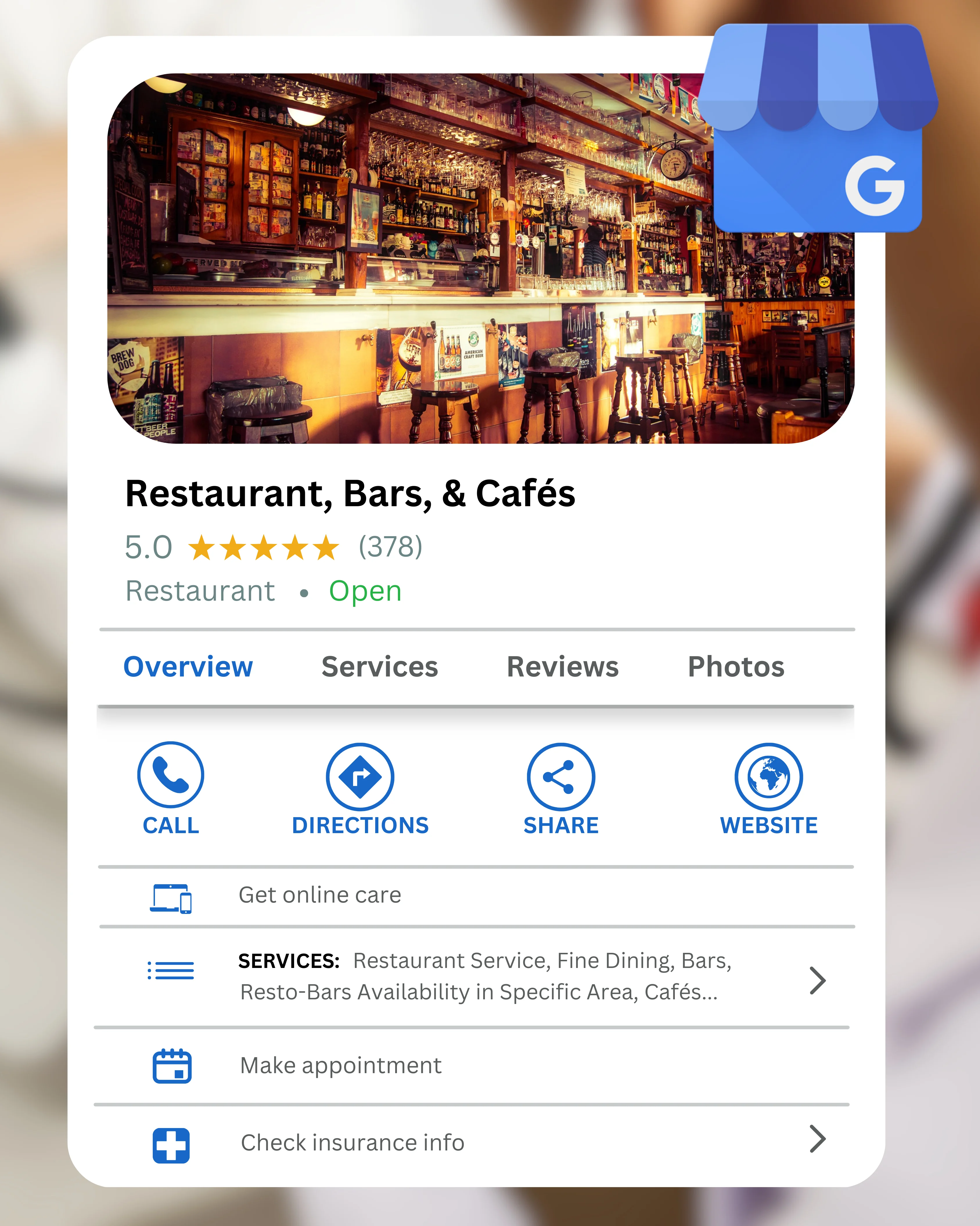 google map restaurant rating
